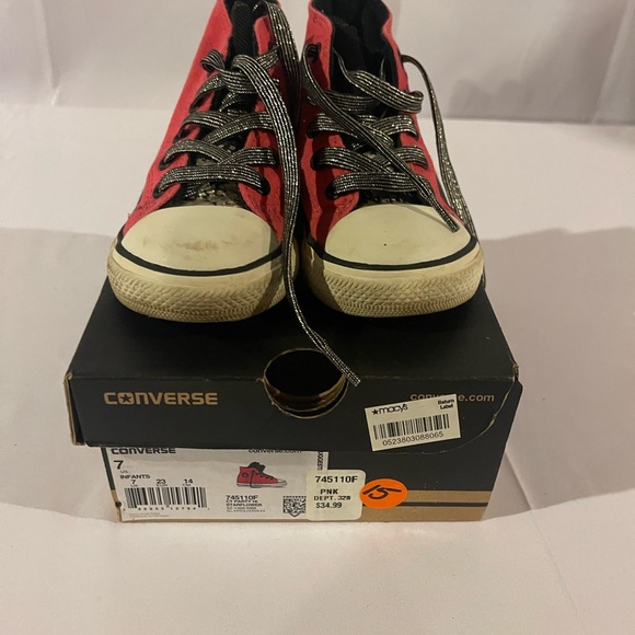 Converse CT Party Hi Starflower Toddler Kids Pink/Black Size 7M Chuck Taylor - Picture 5 of 6